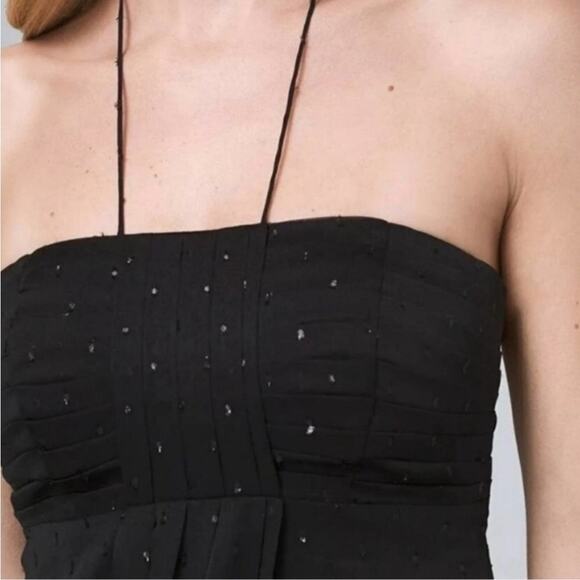 White House Black Market Strapless Halter Maxi Dress with Sheer Overlay 12 NWT - Picture 2 of 13